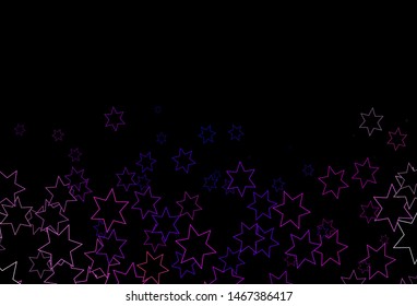 Dark Pink, Blue vector background with colored stars. Shining colored illustration with stars. Smart design for your business advert.