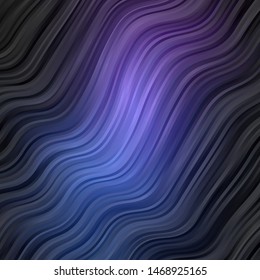 Dark Pink, Blue vector background with curved lines. Abstract gradient illustration with wry lines. Design for your business promotion.