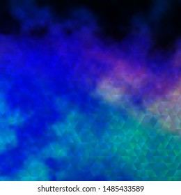 Dark Pink, Blue vector background with triangles. Glitter abstract illustration with triangular shapes. Design for your promotions.