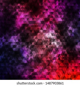Dark Pink, Blue vector background with lines, triangles. Shining abstract illustration with colorful triangles. Template for wallpapers.