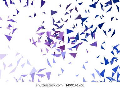 Dark Pink, Blue vector background with polygonal style. Abstract gradient illustration with triangles. Modern template for landing page.