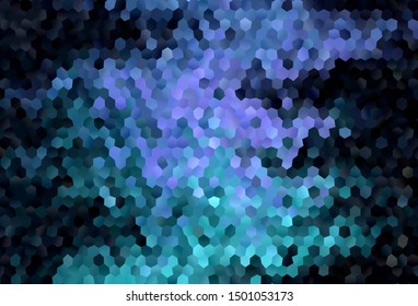 Dark Pink, Blue vector background with set of hexagons. Illustration of colored hexagons on blur surface. Pattern for your ad, booklets.