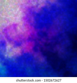 Dark Pink, Blue vector background with polygonal style. Beautiful illustration with triangles in nature style. Pattern for commercials.