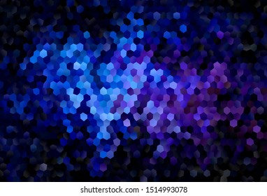 Dark Pink, Blue vector background with set of hexagons. Blur background with colorful hexagons. Design for your business advert.