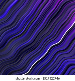 Dark Pink, Blue vector background with bent lines. Colorful illustration, which consists of curves. Template for your UI design.