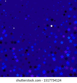 Dark Pink, Blue vector background with colorful stars. Colorful illustration in abstract style with gradient stars. Pattern for websites, landing pages.