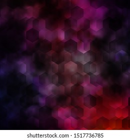 Dark Pink, Blue vector background with set of hexagons. Blur background with colorful hexagons. Pattern for your ad, booklets.
