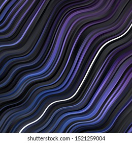 Dark Pink, Blue vector background with curved lines. Abstract gradient illustration with wry lines. Design for your business promotion.