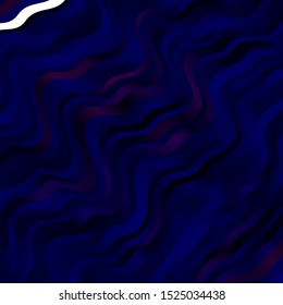Dark Pink, Blue vector background with curves. Colorful illustration in abstract style with bent lines. Template for cellphones.