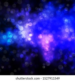 Dark Pink, Blue vector background with bubbles. Glitter abstract illustration with colorful drops. New template for a brand book.