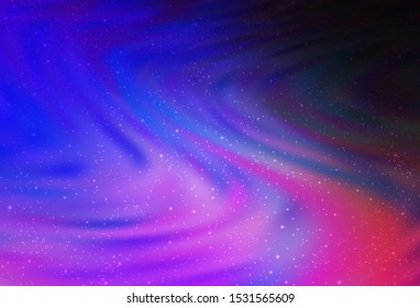 Dark Pink, Blue vector background with galaxy stars. Shining colored illustration with bright astronomical stars. Pattern for astrology websites.
