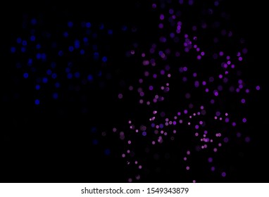 Dark Pink, Blue vector background with xmas snowflakes. Glitter abstract illustration with crystals of ice. The pattern can be used for new year leaflets.