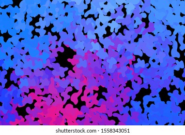 Dark Pink, Blue vector background with abstract shapes. Simple colorful illustration with abstract gradient shapes. Elegant design for wallpapers.