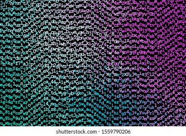 Dark Pink, Blue vector background with signs of alphabet. Colored alphabet signs with gradient on white background. Pattern for booklets, leaflets of education.