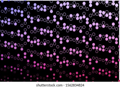 Dark Pink, Blue vector background with bubbles. Blurred decorative design in abstract style with bubbles. Pattern of water, rain drops.