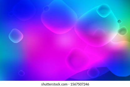 Dark Pink, Blue vector background with liquid shapes. Blurred geometric sample with gradient bubbles.  The template for cell phone backgrounds.