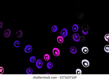 Dark Pink, Blue vector background with bubbles. Beautiful colored illustration with blurred circles in nature style. Template for your brand book.