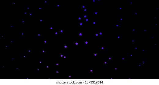 Dark Pink, Blue vector background with small and big stars. Colorful illustration in abstract style with gradient stars. Best design for your ad, poster, banner.