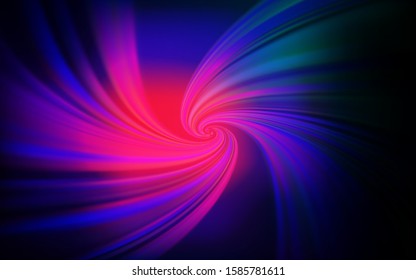 Dark Pink, Blue vector background with wry lines. Creative illustration in halftone style with gradient. Colorful wave pattern for your design.