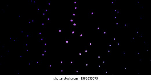 Dark Pink, Blue vector background with small and big stars. Colorful illustration in abstract style with gradient stars. Best design for your ad, poster, banner.
