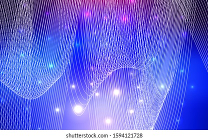 Dark Pink, Blue vector background with xmas confetti. Decorative shining illustration with ribbons on abstract template. Beautiful design for your business advert of anniversary.