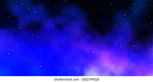 Dark Pink, Blue vector background with small and big stars. Blur decorative design in simple style with stars. Theme for cell phones.