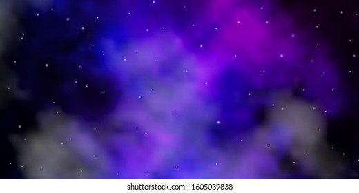 Dark Pink, Blue vector background with colorful stars. Decorative illustration with stars on abstract template. Pattern for wrapping gifts.