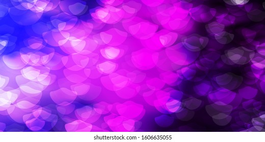 Dark Pink, Blue vector background with spots. Abstract decorative design in gradient style with bubbles. Pattern for business ads.