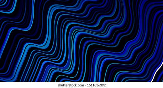 Dark Pink, Blue vector background with bent lines. Colorful geometric sample with gradient lines.  A new texture for your  ad, booklets, leaflets.