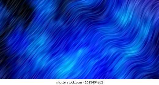 Dark Pink, Blue vector background with bent lines. Abstract illustration with bandy gradient lines. Pattern for commercials, ads.