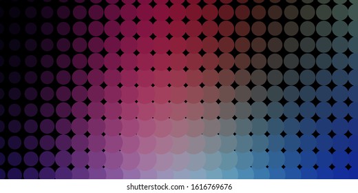 Dark Pink, Blue vector background with bubbles. Modern abstract illustration with colorful circle shapes. Pattern for websites.