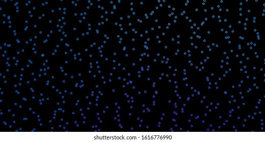 Dark Pink, Blue vector background with colorful stars. Colorful illustration in abstract style with gradient stars. Theme for cell phones.