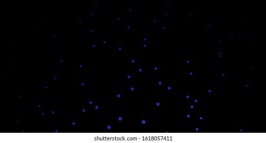Dark Pink, Blue vector background with small and big stars. Colorful illustration with abstract gradient stars. Design for your business promotion.