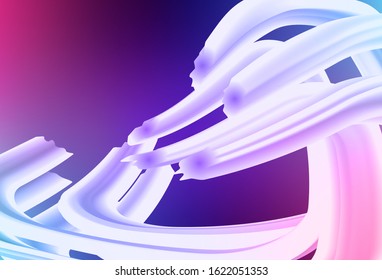 Dark Pink, Blue vector background with wry lines. A circumflex abstract illustration with gradient. A completely new template for your design.