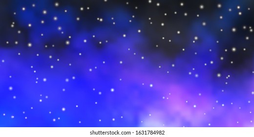 Dark Pink, Blue vector background with colorful stars. Blur decorative design in simple style with stars. Best design for your ad, poster, banner.