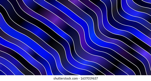 Dark Pink, Blue vector background with bows. Colorful illustration with curved lines. Pattern for websites, landing pages.