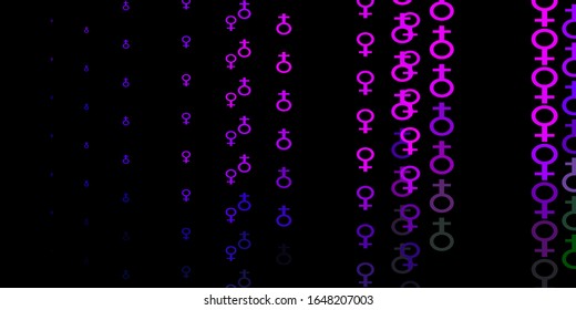 Dark Pink, Blue vector background with woman symbols. Colorful feminism symbols with a gradient in modern style. Best design to show the power of women.
