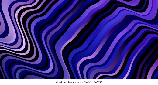 Dark Pink, Blue vector background with bows. Abstract illustration with bandy gradient lines. Pattern for websites, landing pages.