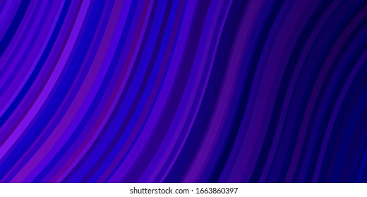Dark Pink, Blue vector background with wry lines. Colorful illustration with curved lines. Pattern for busines booklets, leaflets