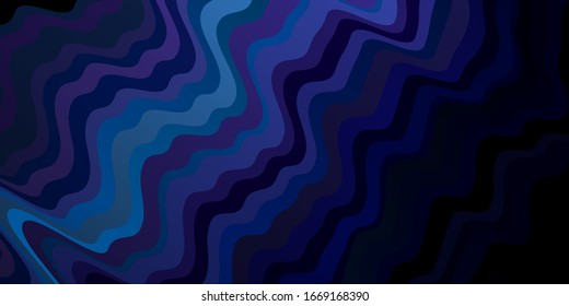 Dark Pink, Blue vector background with wry lines. Gradient illustration in simple style with bows. Pattern for ads, commercials.