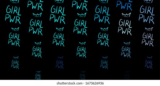 Dark Pink, Blue vector background with woman symbols. Illustration with signs of women's strength and power. Simple design for your web site.