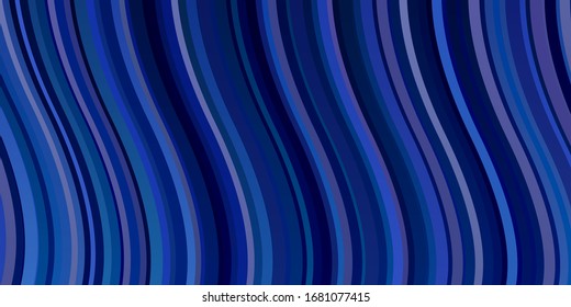 Dark Pink, Blue vector background with curves. Abstract illustration with bandy gradient lines. Pattern for websites, landing pages.