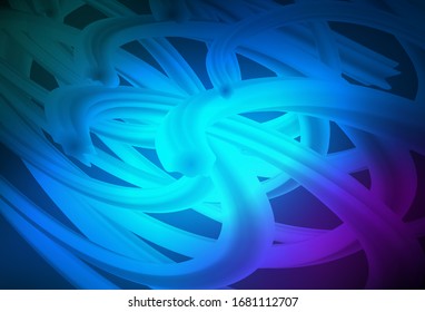 Dark Pink, Blue vector background with curved lines. Creative illustration in halftone style with gradient. A completely new design for your business.