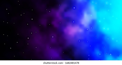 Dark Pink, Blue vector background with small and big stars. Decorative illustration with stars on abstract template. Pattern for websites, landing pages.