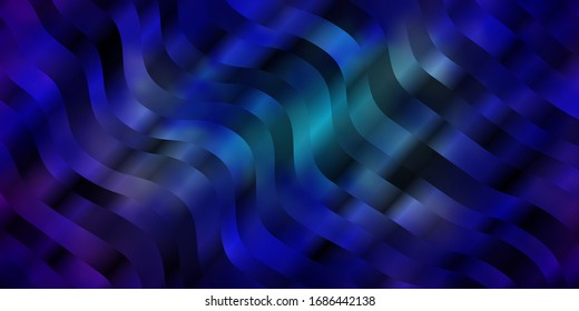 Dark Pink, Blue vector background with bent lines. Abstract illustration with gradient bows. Pattern for booklets, leaflets.