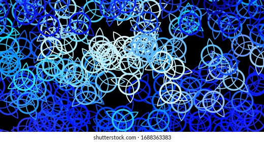 Dark Pink, Blue vector background with occult symbols. Retro design in abstract style with witchcraft forms. Simple base for your occult design.
