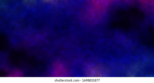 Dark Pink, Blue vector background with lines, triangles. Abstract gradient design with colorful triangles. Pattern for commercials.