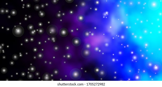 Dark Pink, Blue vector background with colorful stars. Colorful illustration with abstract gradient stars. Design for your business promotion.