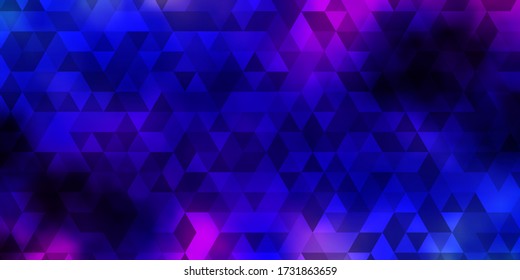 Dark Pink, Blue vector background with triangles. Decorative design in abstract style with triangles. Design for your promotions.