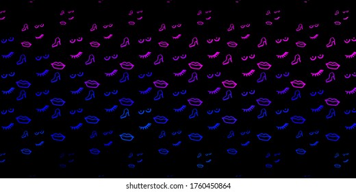 Dark Pink, Blue vector background with woman symbols. Colorful feminism symbols with a gradient in modern style. Elegant design for wallpapers.